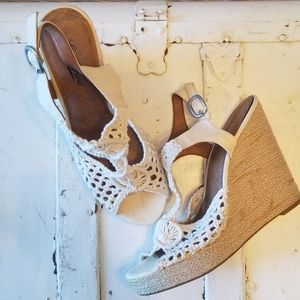 Lucky Brand Crochet accrue espadrille wedge sandal